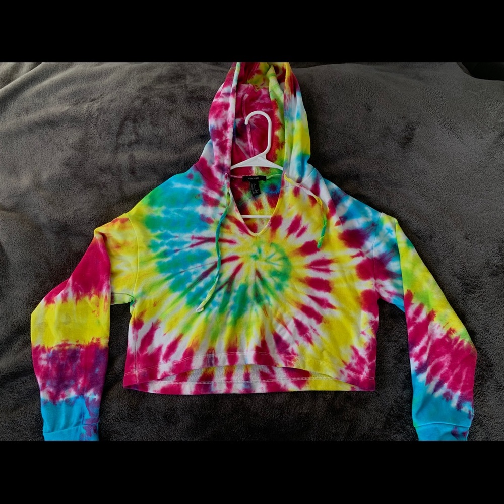 Tie Dye Cropped Hoodie